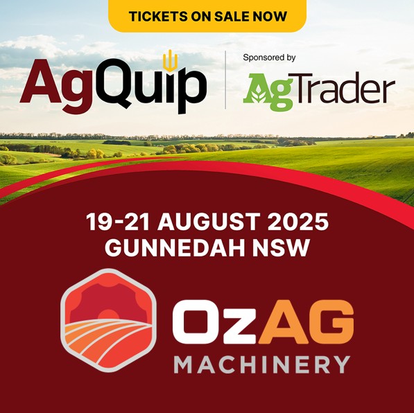 We are on our way to AgQuip next week...

Come and see the team at Site: S-T|21-25

Check out all the latest in Unverferth Chaser Bins and Deep Rippers, Donder Spreaders, ILGI Aragon Disc Tillers, GTS Grader, APV Bait Spreaders &amp; much, much more...

ozagmachinery.com.au