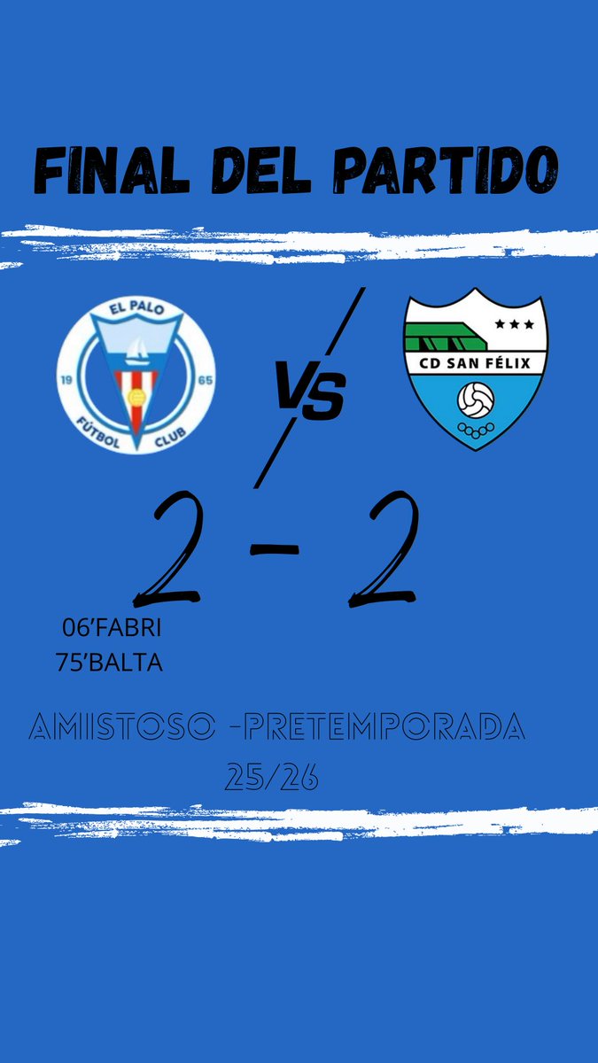 ¡FINAL DEL PARTIDO!
El Palo FC 2 - 2 CD San Félix

#esepalooé