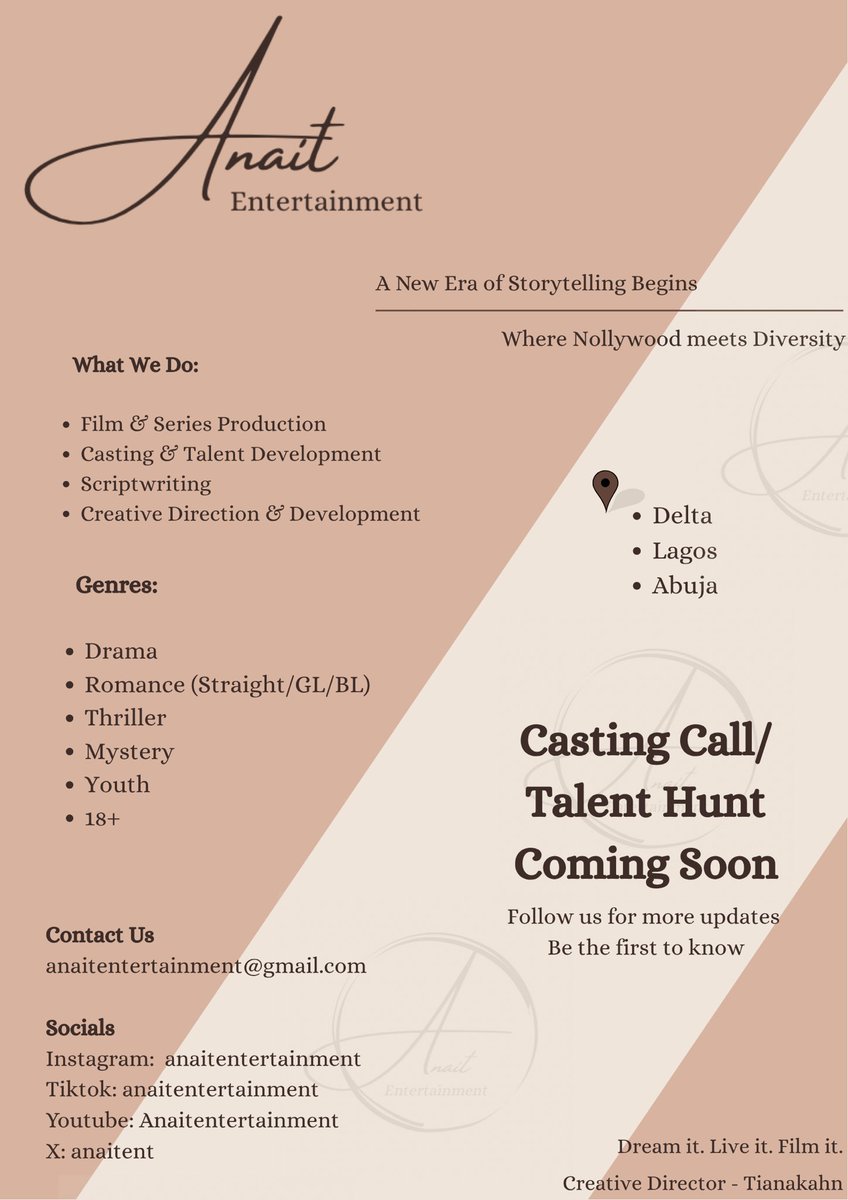 anaitent's tweet photo. Casting call/Talent hunt coming soon in one of the following locations, which would it be 🤫 
#castingcall #talenthunt #actors #actingcastingcall #nollywood #anaitentertainment #nigerianactors https://t.co/gfxSz35dzd