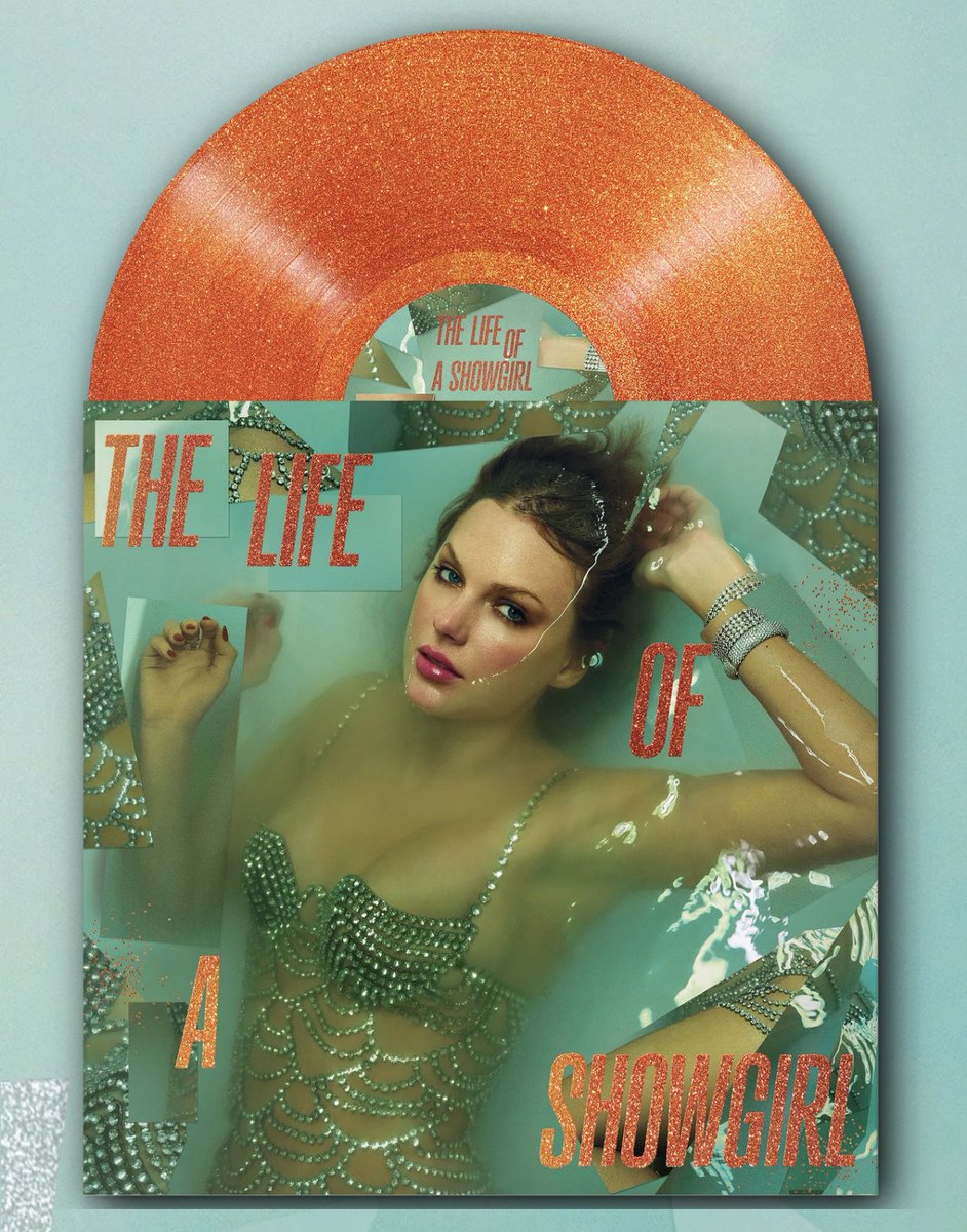 alejandrosvinyl's tweet photo. Taylor Swift (@taylorswift13) — The Life Of A Showgirl Orange Glitter Vinyl
 
— mock-up reveal — https://t.co/izJpfljJKg