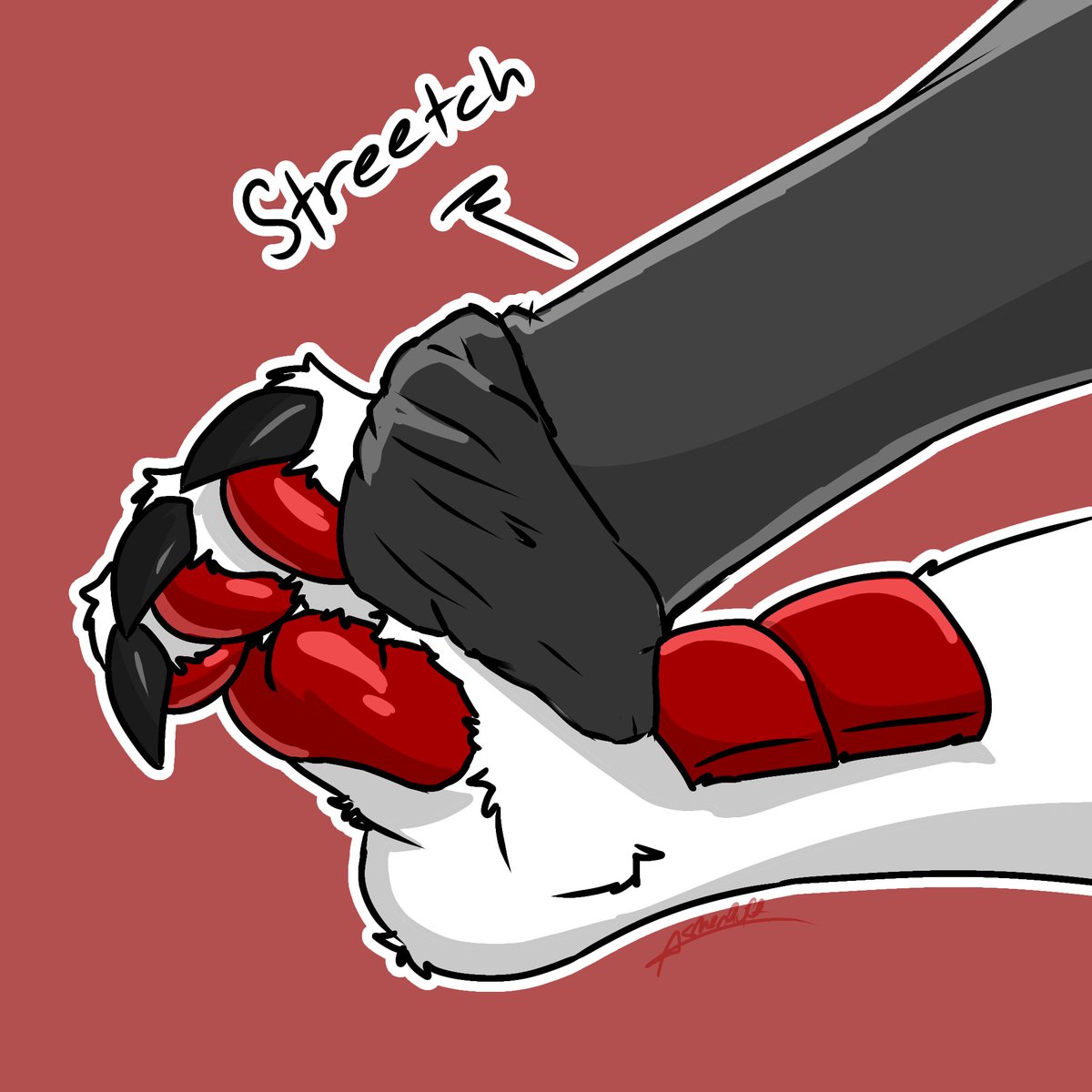 oversized red dergy with soft paws (@ashenfluff4546) on Twitter photo I really like how I drew this paw I really like how I drew this paw