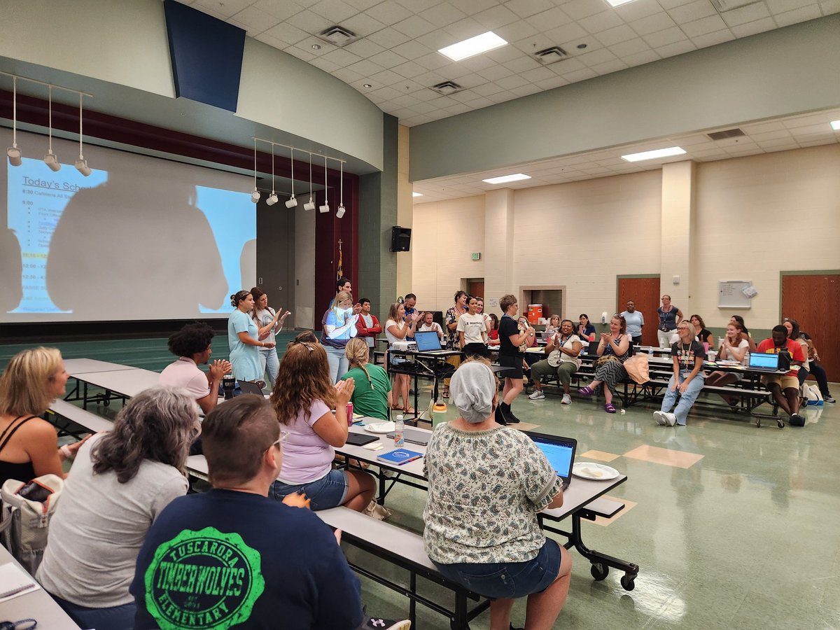 The Pack is back! An exciting day bringing the Tuscarora Team back together with a breakfast, staff intros, need-to-know, and family outreach. Together we ARE Tuscarora! @TuES_Pack <a href="/FCPSMaryland/">FCPS-MD</a>