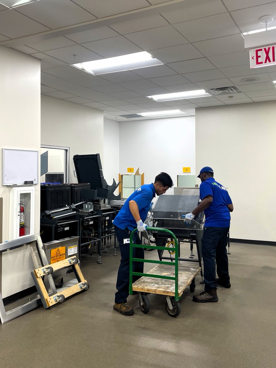 Yesterday, our Automated Materials Handler (AMH) was taken apart &amp; hauled away! This machine checks in &amp; sorts your materials when you return them.

We’re still accepting returns! Bring your items inside to the Guest Services desk, or use our temporary outdoor book drop.