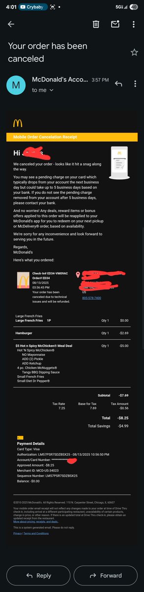 mitalis's tweet photo. @McDonalds your android app is the biggest steaming pile of shit that I have ever used. Constantly hangs when trying to submit the order, voids the app exclusive deals &amp; times out the ability to redeem after an order is cancelled.  Absolute bullshit. https://t.co/ye6kg30TVX