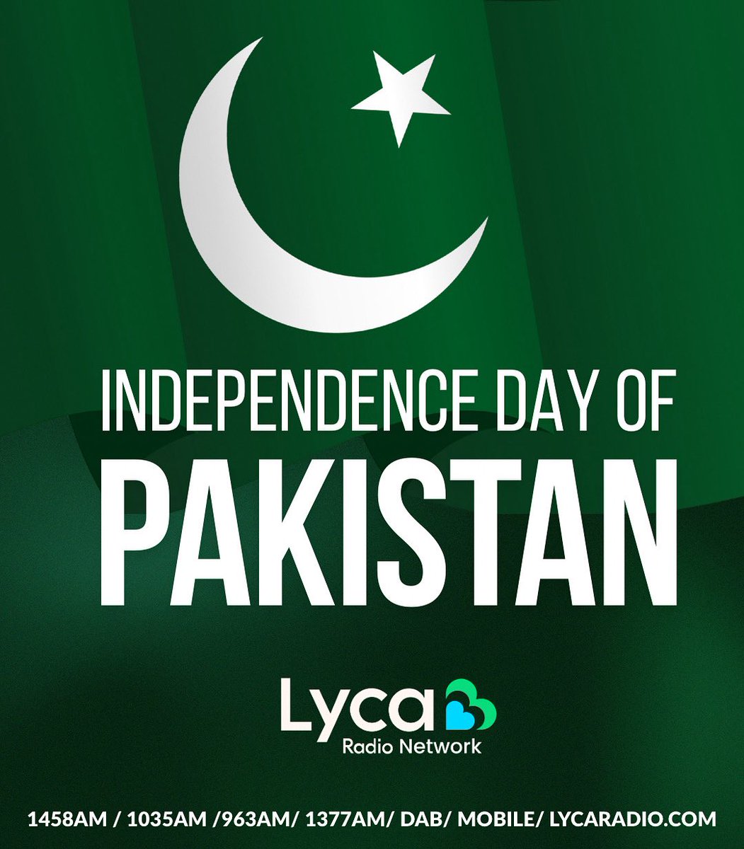 🇵🇰✨ Celebrating freedom, unity, and the spirit of Pakistan!

Happy Independence Day Pakistan 💚🌙⭐

#LycaRadioNetwork #Pakistan #Pakistani #PakistanIndependenceDay #14August