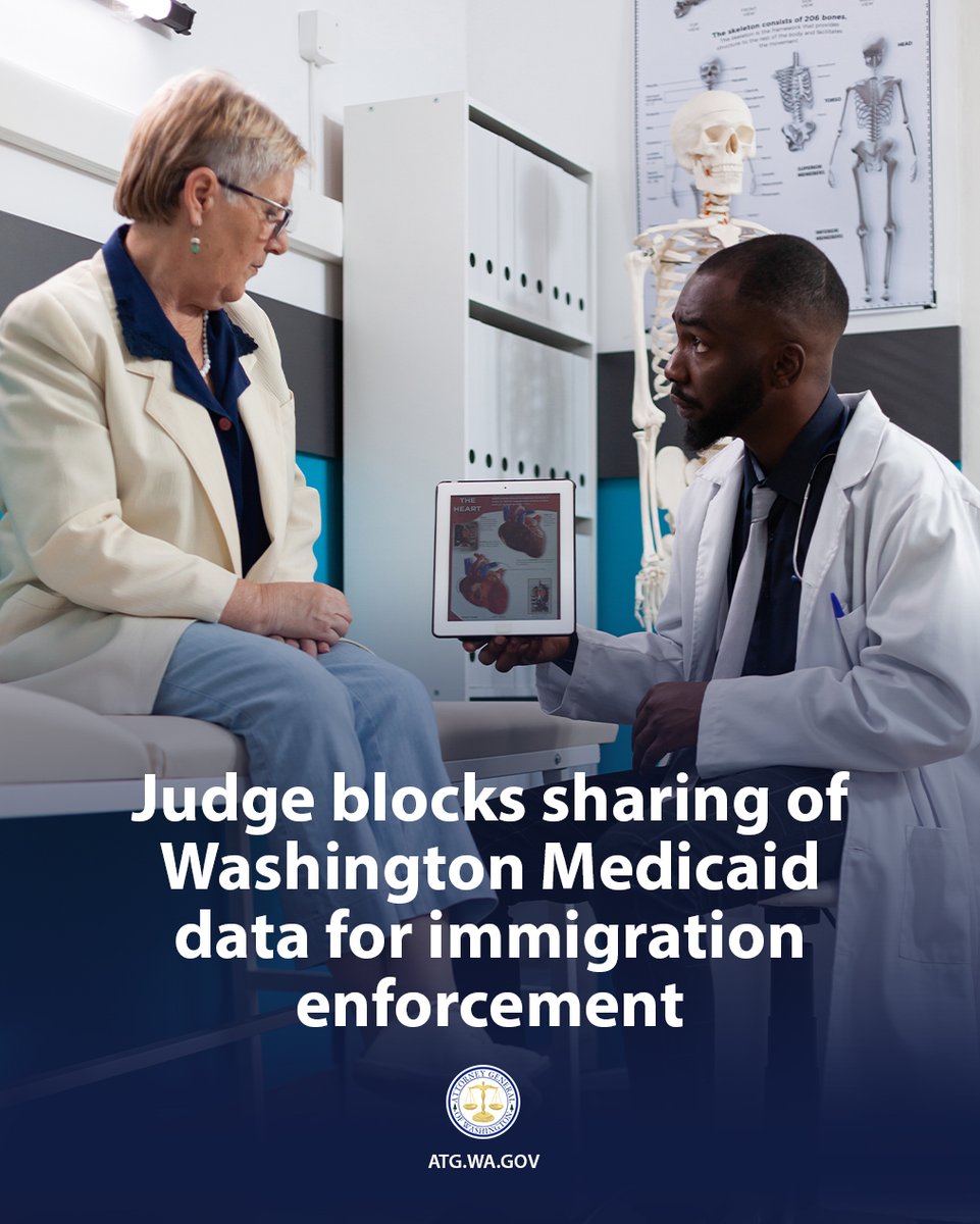 A federal judge has granted a preliminary injunction to block the Trump administration from using Medicaid data obtained from Washington and 19 other states for immigration enforcement purposes. 

“Protecting people’s private health information is vitally important,” Attorney