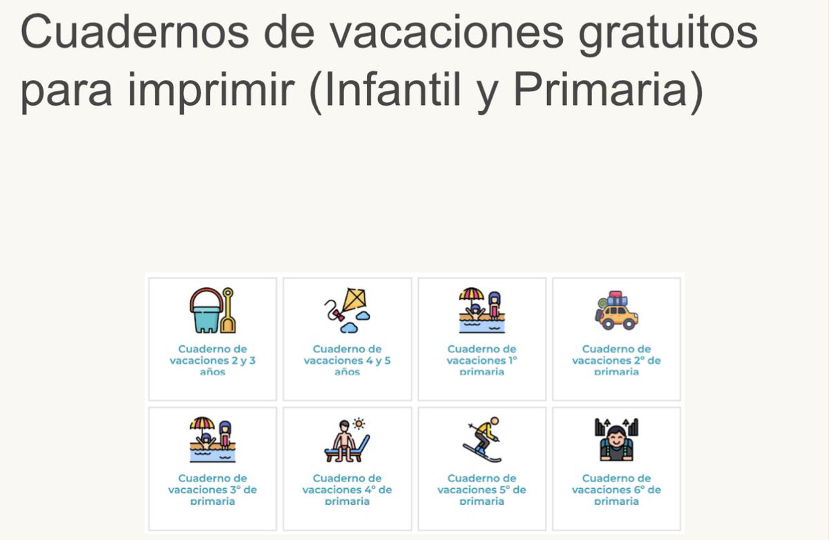 Cuadernos de vacaciones gratuitos para imprimir (Infantil y Primaria). 👉 ayudaparamaestros.com/2021/06/cuader…