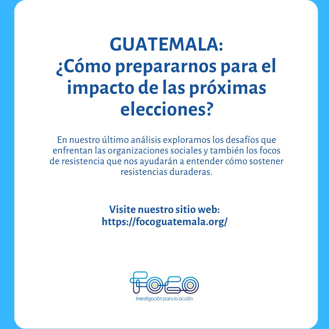 Las reglas del juego están a punto de escribirse de nuevo ⚖️ En los próximos 2 años tendremos la posibilidad de cambiar el rumbo del país en medio de más de 7 eventos electorales 🧐

 ¿Pero cómo llegaremos a eso? 🔍

Visita nuestro sitio web:
focoguatemala.org
#eleccionesgt