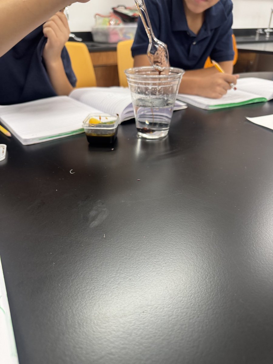 Rocha_MVE's tweet photo. Today my scholars were able to engage in a density lab to observe how mixtures of  liquids interact with other liquids.
#togetherweconquer #scienceinvestigations https://t.co/VWXAR7Jflb