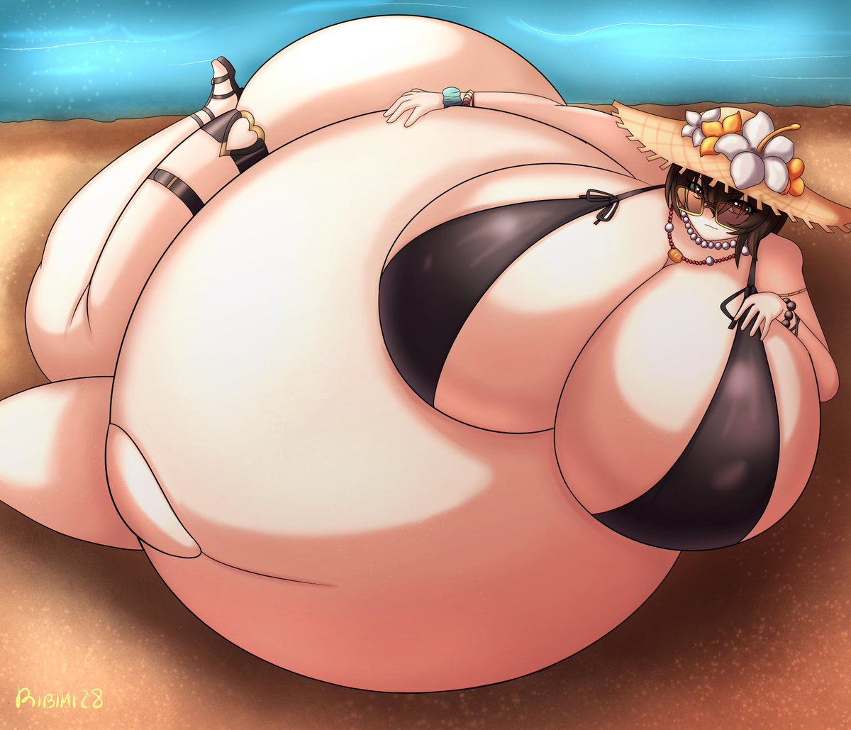 I participated in another art trade with <a href="/bio_omega/">Bio-Omega</a> and <a href="/EssayAfterDark/">EssayAfterDark</a> 

I got to do Essay's part which is a  Hyperpreg Shiyoung enjoying her summer at the beach!