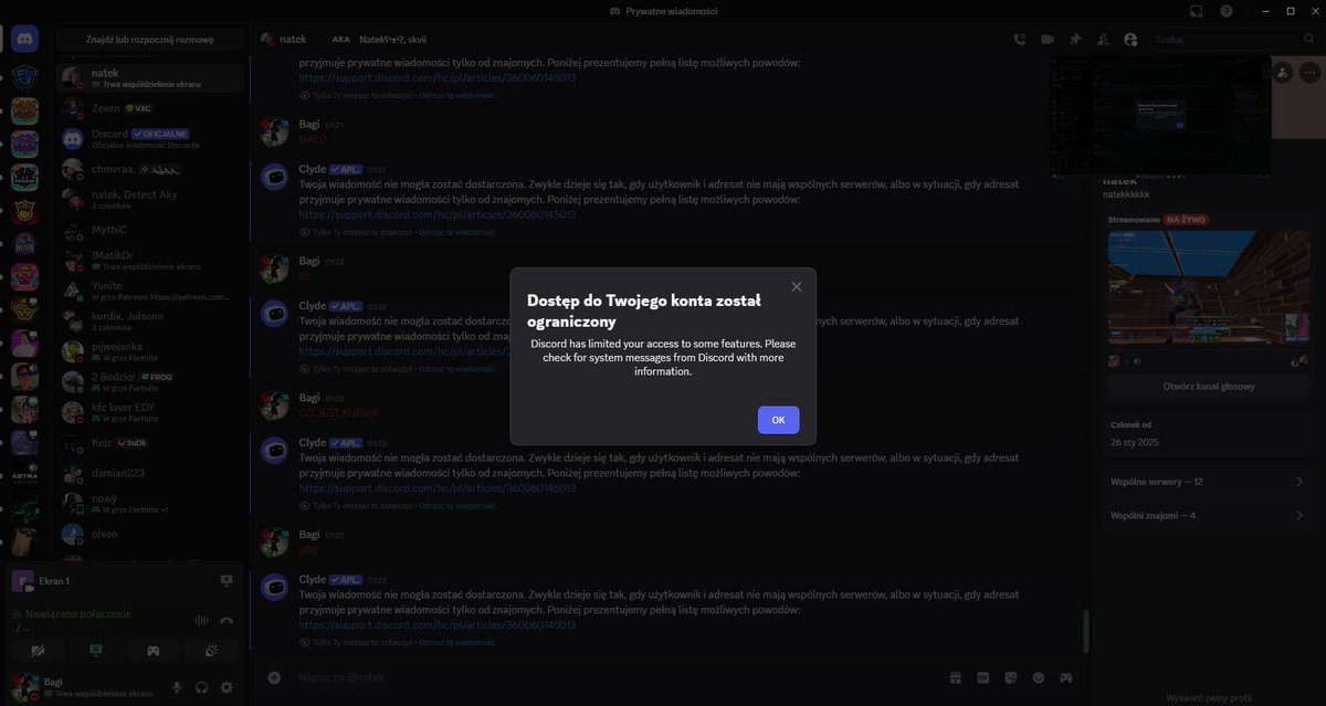 ban na pisanie na discordzie pozdro