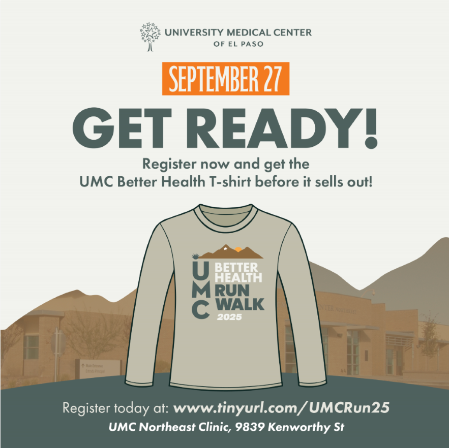 It is almost time for our UMC Better Health 5k Run, 1-Mile Walk!

The race is set for Saturday, Sept. 27, at the UMC Northeast Clinic at 9839 Kenworthy St.

The event will begin at 8 a.m. with a kids’ dash before the race.

To register, visit: tinyurl.com/UMCRun25