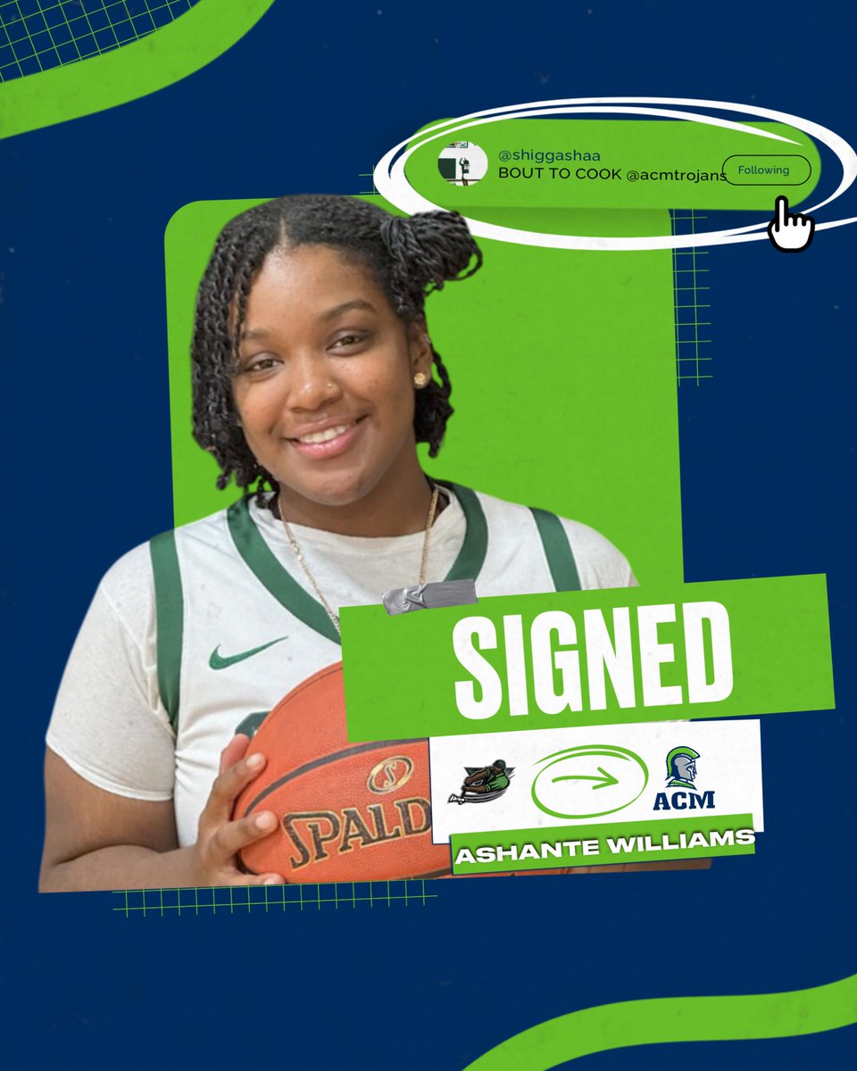 🛡️ Cooking with Ashante 🥄 

⚔️ Help us give a warm Trojan welcome to our newest signee, Ashante Williams, who has officially committed to play women’s basketball for the 2025–2026 season! 🏀🔥

A proud Baltimore native, Ashante joins us by way of North Country Community College,