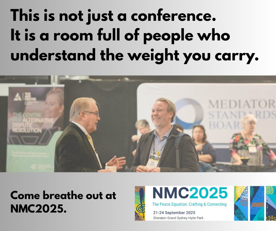 NMC_Aus's tweet photo. These are the conversations that do not happen electronically.
Be there and do not miss your opportunity to be spark ideas
🔗 Register now → https://t.co/uaYnzKKYay
#NMC2025 #MediationConference #PeaceBuilders #GlobalVoices #ConflictResolution
Photo: ©NMC Ltd https://t.co/ec8leXWYSD