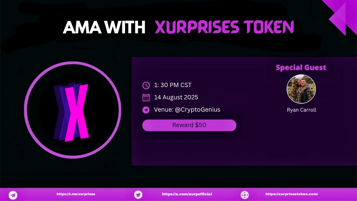 Crypto_Genius09's tweet photo. Join us for the #VoiceAMA with @XURPOfficial on 14 August at 1: 30 PM CST.
🎁Reward: $50
🏛️AMA Room: https://t.co/8YY6eY4mOP
Rules:
☑️Follow @XURPOfficial & @Crypto_Genius09
☑️Like, Retweet & Comment Questions (Max 3) https://t.co/0xkO7HmTCb