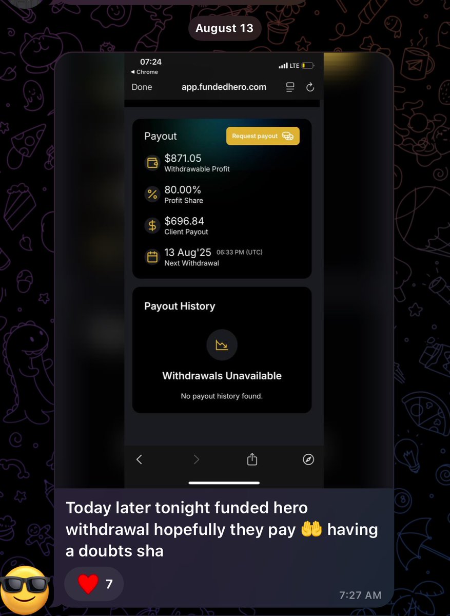 FunisEnterprise's tweet image. One of our influencers who got account reward from promoting @_fundedhero got to payout and just requested his payout !! 

Thanks to the CEO @itsdrdollar who trust us and worked with us. 

We are open to working with legit prop firms only 

Changing the collaboration game
