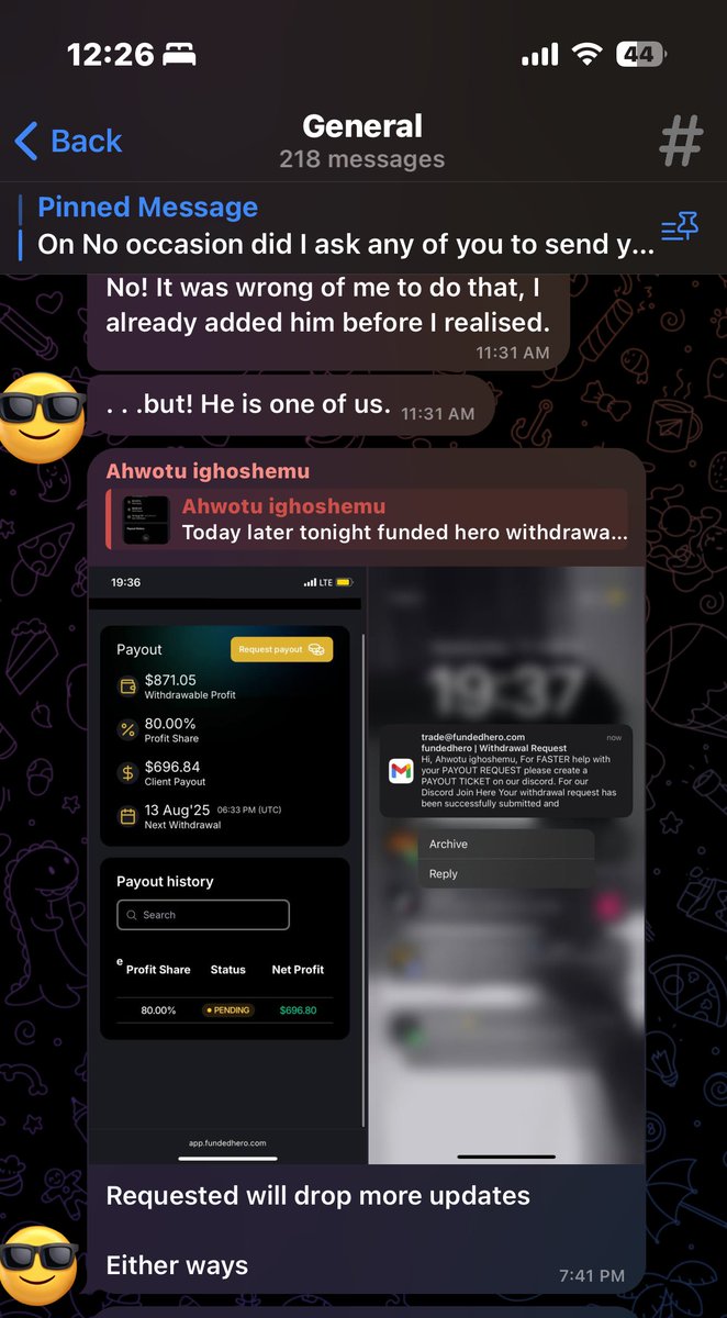FunisEnterprise's tweet image. One of our influencers who got account reward from promoting @_fundedhero got to payout and just requested his payout !! 

Thanks to the CEO @itsdrdollar who trust us and worked with us. 

We are open to working with legit prop firms only 

Changing the collaboration game