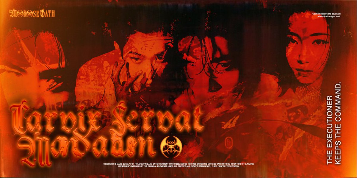 ㅤ
 
⠀ ⠀                 .⋆♱ THE 𝗠𝗢𝗥𝗢𝗦𝗘 𝔒𝔄𝔗ℌ ࿇
⠀ ⠀                   FOURTH PERFORMANCE
⠀ ⠀               Caution B‌e‌t‌r‌a‌y‌s the 𝐂𝐨𝐯𝐞𝐧𝐚𝐧𝐭 
⠀ ⠀               Where     T‌r‌u‌t‌h‌      ℜ𝔢𝔦𝔤𝔫𝔰      𝔣𝔢𝔯𝔞𝔩

ㅤ