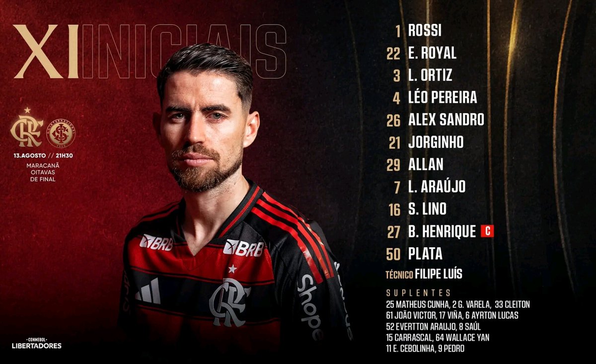 🔴⚫

A escalação do Flamengo para o primeiro jogo das Oitavas de final da Libertadores!

#flamengo #mengo #mengão #mengãomalvadão #fyp #foryou #viral. 

🔴⚫