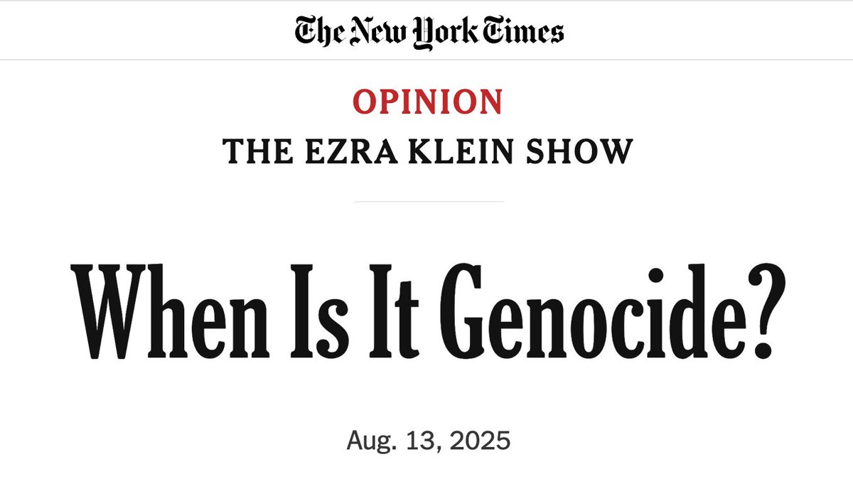 Ezra Klein's interview with Philippe Sands is very good overall.

But I want to reiterate that the ICJ has never said that the definition of genocide requires a "single intent."

Nor does the ICJ's standard of proof preclude a finding of genocide in cases of plural intent.

1/🧵