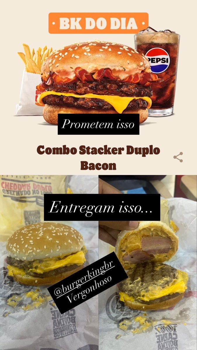 caior94's tweet photo. @BurgerKingBR  isso é vergonhoso, um hotpocket de R$ 6,50 teria entregue mais que isso. https://t.co/nq2qePEqlt