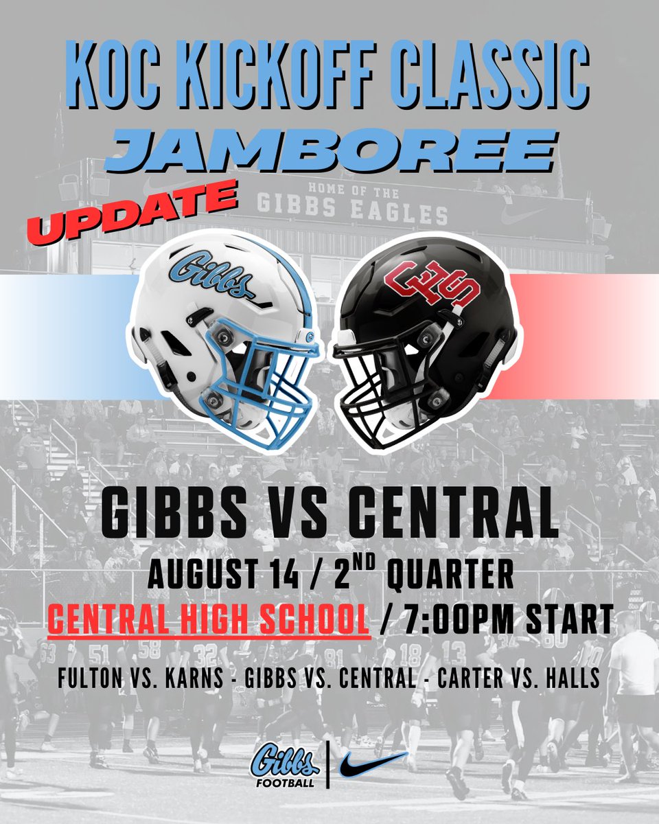 JAMBOREE UPDATE: Tomorrow night's KOC Kickoff Classic Jamboree has been moved to Central High School. Please share and War Eagle!