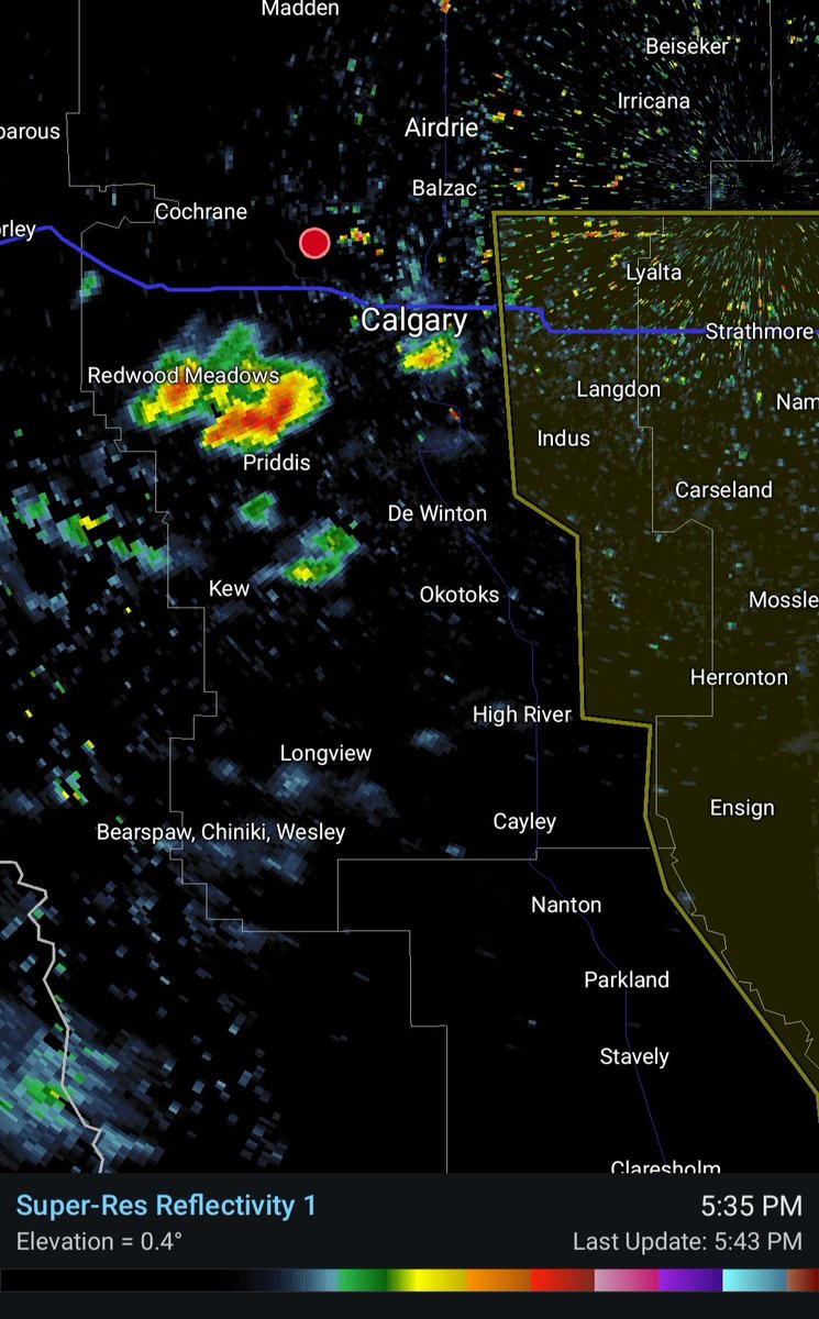Nice little cell west of calgary 543pm  #abstorm