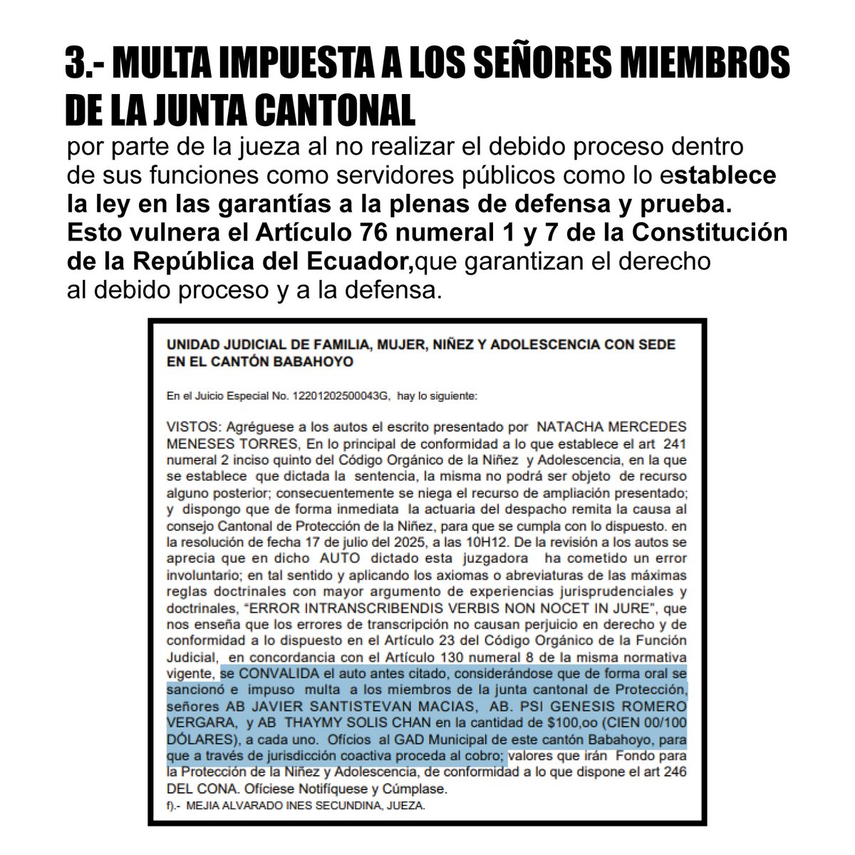 Meneses3Natty's tweet photo. ¡LA INJUSTICIA CONTINÚA! MI HIJO SIGUE RETENIDO Y LA LEY SOLO SE APLICA EN MI CONTRA
@laviniavNoboa @DanielNoboaOk @alcaldiabbhy @DefensaEc @defensoriaifdp @cindycedenom @PoliciaEcuador @FiscaliaEcuador @CJudicaturaEc
@DDHH_Ec @LaPosta_Ecu @GustavoBarquetM https://t.co/l0rQuFFSSy