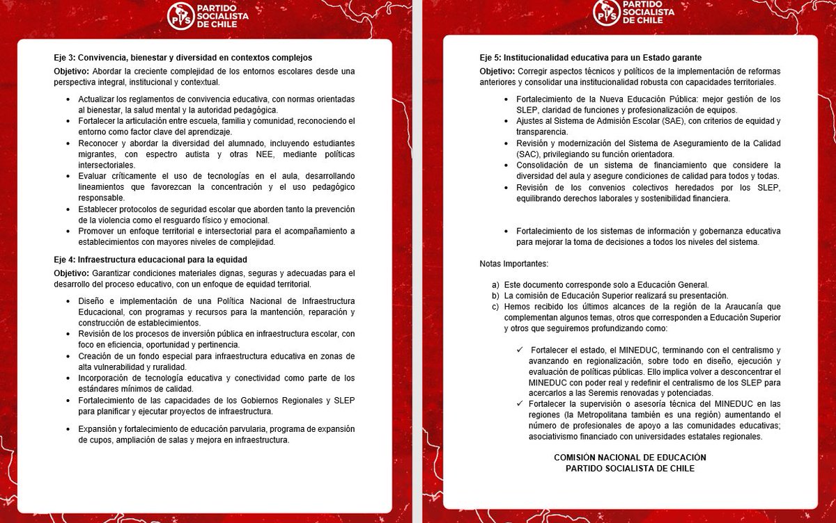 educacionps's tweet photo. 📚 La Comisión de Educación del Partido Socialista, presenta su Propuesta  Programática 2026-2030, respecto a la educación chilena. Documento generado a partir de diversas instancias de reflexión y diálogo 🇨🇱 
✔️ Ver en https://t.co/o536SJg8Zw #Educación @PSChile @jeannette_jara https://t.co/q81UP24VPe