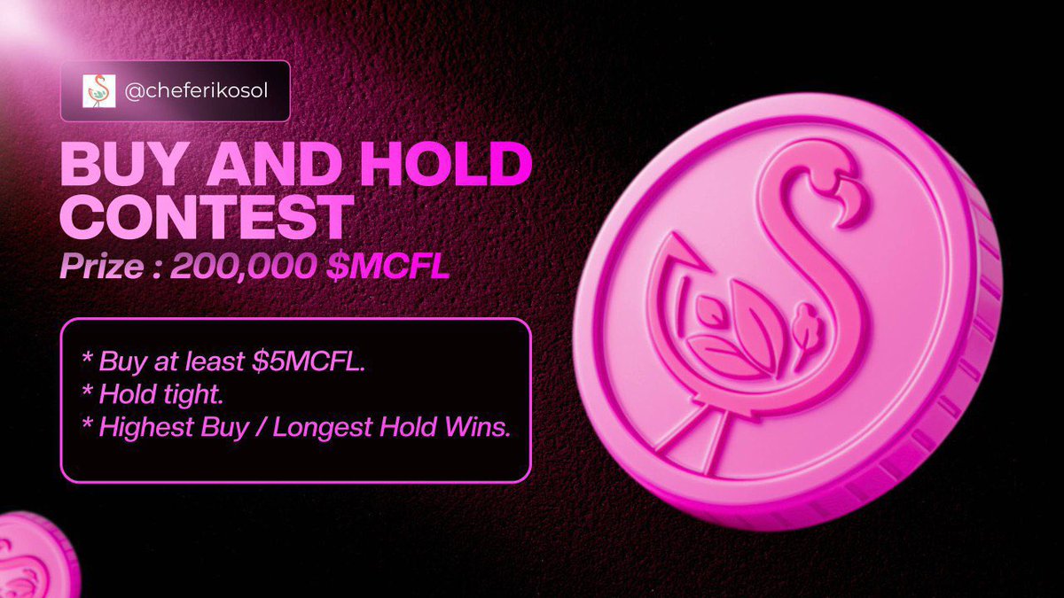 M⭕L♣CrYpT (@mol_crypt) on Twitter photo 🚀 The $MCFL Lift-Off Challenge has begun and the skies aren’t ready for what’s coming! 🦅✨
💰 Stack $5+ in $MCFL
💎 Hold like a true eagle
👑 The top holder swoops away with 200,000 $MCFL
This isn’t just a buy, it’s a race to the clouds.
Will you glide..<a href="/cheferikosol/">Mcflamingo</a> 🚀 The $MCFL Lift-Off Challenge has begun and the skies aren’t ready for what’s coming! 🦅✨
💰 Stack $5+ in $MCFL
💎 Hold like a true eagle
👑 The top holder swoops away with 200,000 $MCFL
This isn’t just a buy, it’s a race to the clouds.
Will you glide..<a href="/cheferikosol/">Mcflamingo</a>