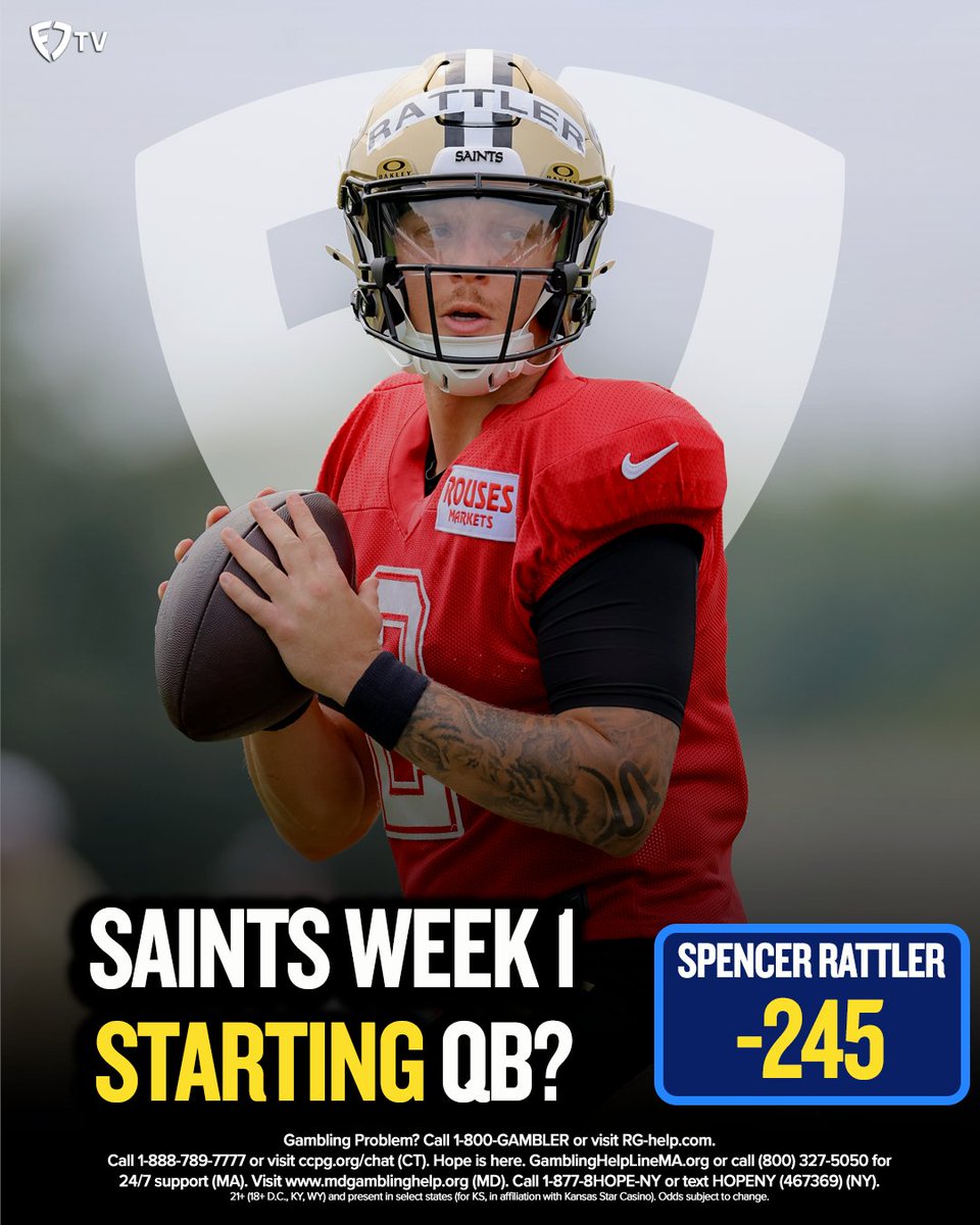 FanDuel TV (@fandueltv) on Twitter photo Will Spencer Rattler be the Week 1 starter for the Saints? 🤔
<a href="/FDSportsbook/">FanDuel Sportsbook</a> | #Saints Will Spencer Rattler be the Week 1 starter for the Saints? 🤔
<a href="/FDSportsbook/">FanDuel Sportsbook</a> | #Saints