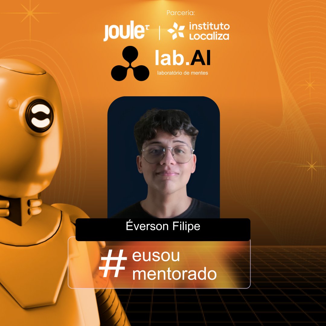 EversonFilipe_'s tweet image. Selecionado para ser um dos mentorados do projeto #LabAI do Instituto Joule e Instituto Localiza!

Pronto para novos insights de profissionais experientes sobre #IA e inovação!! 💙💙🌐