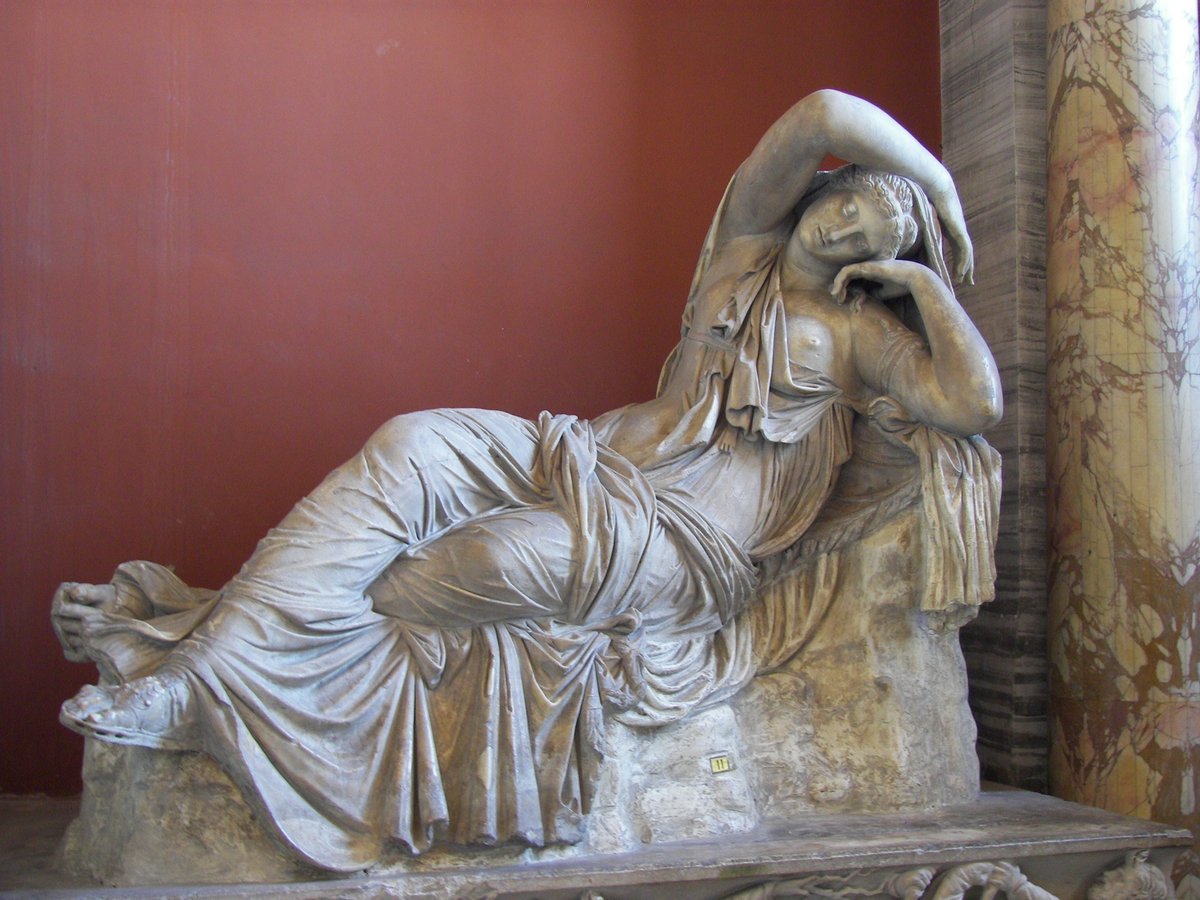 The Sleeping Ariadne, Cretan princess, Roman, 2nd century AD, Vatican Museums.