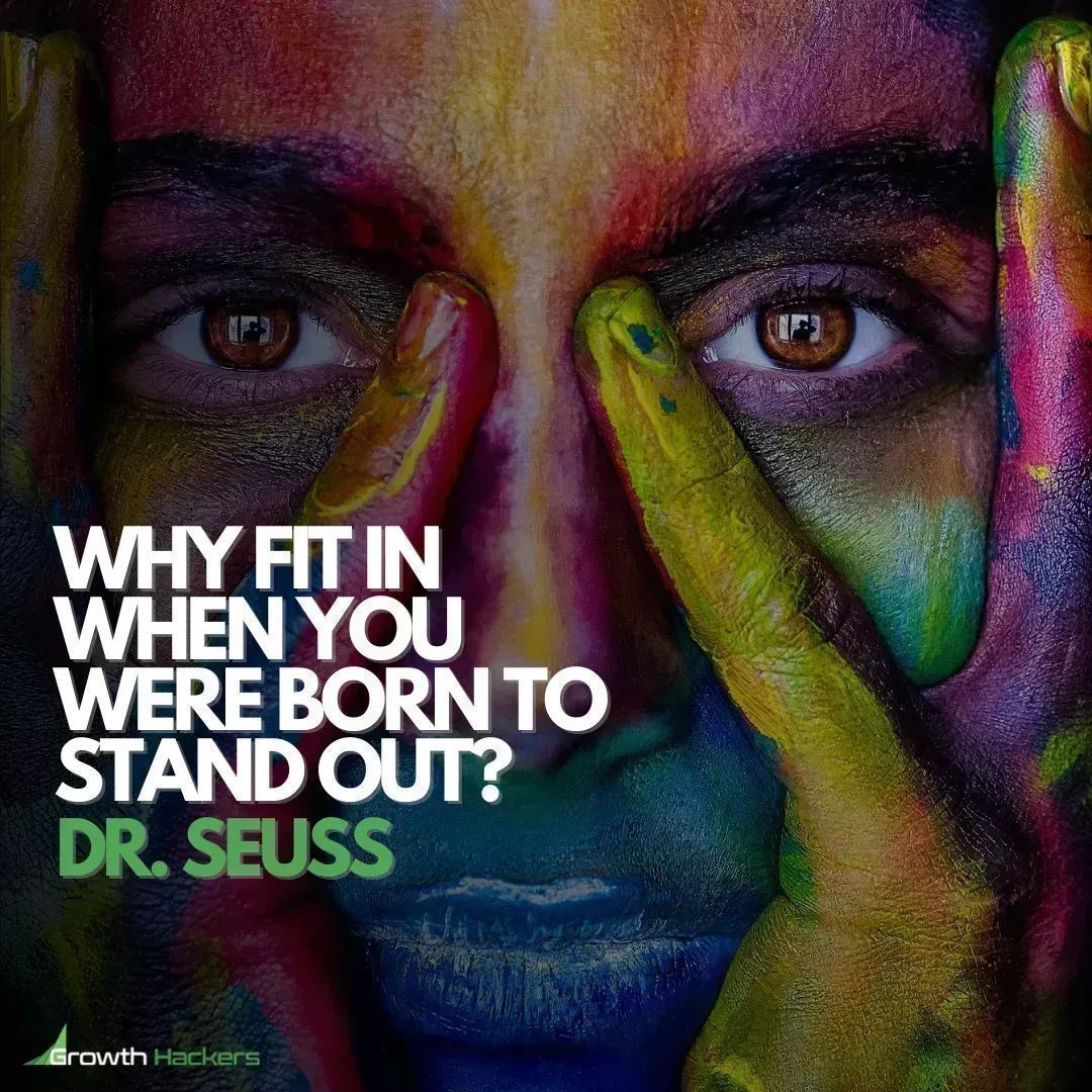 StartGrowthHack's tweet photo. Why fit in when you were born to stand out?
Dr. Seuss
https://t.co/GwXnRmeVBf
#StandOut #FitIn #BeDifferent #Creative #Creativity #Branding #Different #Differentiation #ValueProposition #UniqueValueProposition https://t.co/nLM9dAQTMz
