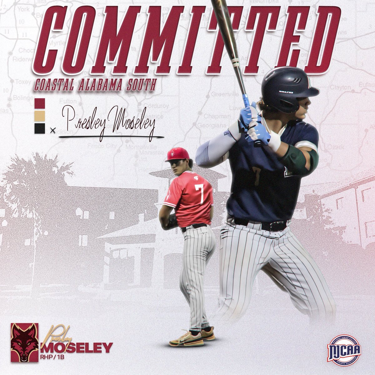 Presley Moseley (@moseleypresley) on Twitter photo I am blessed to announce that I have committed to Coastal Alabama South. I would like to thank God for giving me the opportunity to play at the next level. I would like to thank my family, friends, and teammates!!🐺
<a href="/TEAMELITENATION/">Team Elite Baseball</a> <a href="/baseball_GBHS/">Gulf Breeze High School Boosters Baseball</a> <a href="/PRU334/">JD Pruitt</a> <a href="/CoastalAL_south/">Coastal Alabama South Athletics</a> I am blessed to announce that I have committed to Coastal Alabama South. I would like to thank God for giving me the opportunity to play at the next level. I would like to thank my family, friends, and teammates!!🐺
<a href="/TEAMELITENATION/">Team Elite Baseball</a> <a href="/baseball_GBHS/">Gulf Breeze High School Boosters Baseball</a> <a href="/PRU334/">JD Pruitt</a> <a href="/CoastalAL_south/">Coastal Alabama South Athletics</a>