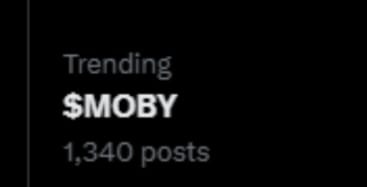 teaz3_'s tweet image. $MOBY has made it onto the trending list today.
The conversation’s picking up pace. 👀
