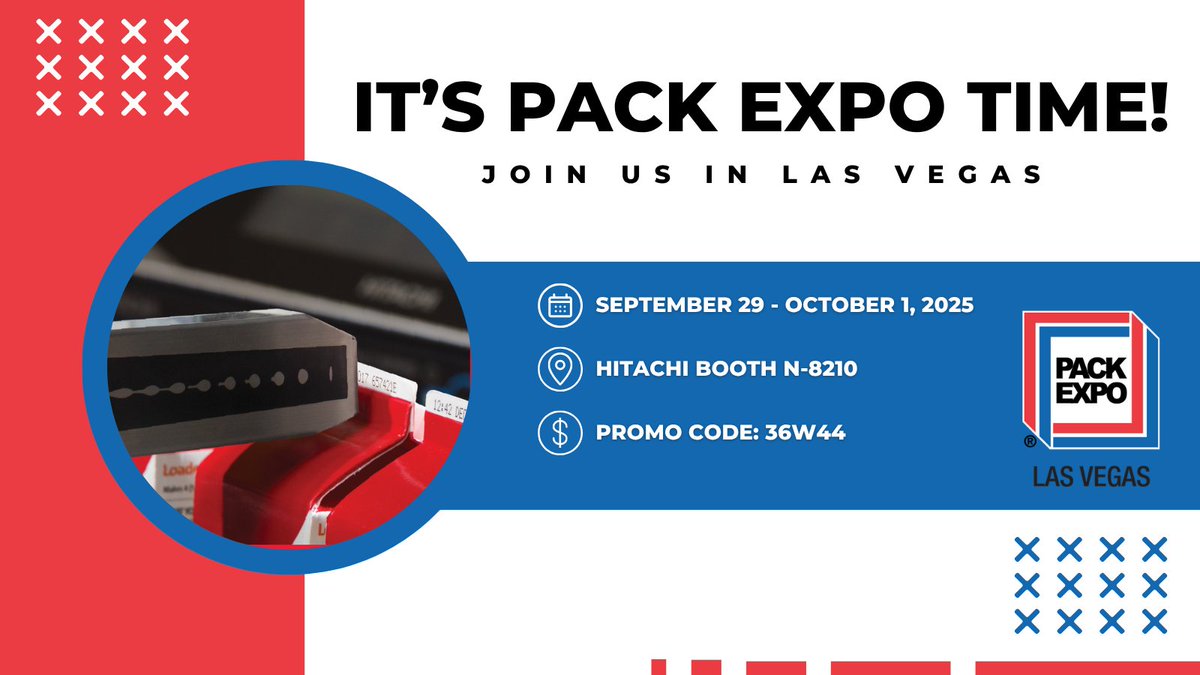 HitachiIndEquip's tweet image. Meet us at @packexposhow! See live demos and talk with an industry expert about your primary & secondary packaging needs >>> tinyurl.com/59e232jf
#PackExpo2025 #HitachiKnowledge #HitachiCoding #HitachiMarkingSolutions #HitachiPackagingSolutions #DiscoverEngineerBuild