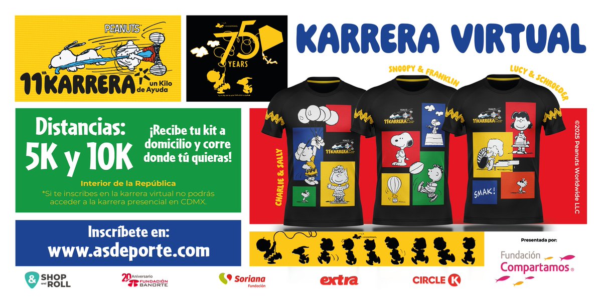asdeporte (@asdeporte) on Twitter photo ¡Ya abrimos las inscripciones para la #KarreraVirtual!
📣 Interior de la República:
¡Recibe tu kit a domicilio y corre donde tú quieras!
Inscripciones:
🔗 hubs.ly/Q03CmLNp0
🎟 $700 + Comisión + Envío a domicilio
<a href="/Unkilodeayuda/">Un Kilo de Ayuda</a> <a href="/Snoopy/">PEANUTS</a> <a href="/GFBanorte_mx/">GFBanorte México</a> <a href="/CircleKMexico/">Circle K México</a> ¡Ya abrimos las inscripciones para la #KarreraVirtual!
📣 Interior de la República:
¡Recibe tu kit a domicilio y corre donde tú quieras!
Inscripciones:
🔗 hubs.ly/Q03CmLNp0
🎟 $700 + Comisión + Envío a domicilio
<a href="/Unkilodeayuda/">Un Kilo de Ayuda</a> <a href="/Snoopy/">PEANUTS</a> <a href="/GFBanorte_mx/">GFBanorte México</a> <a href="/CircleKMexico/">Circle K México</a>