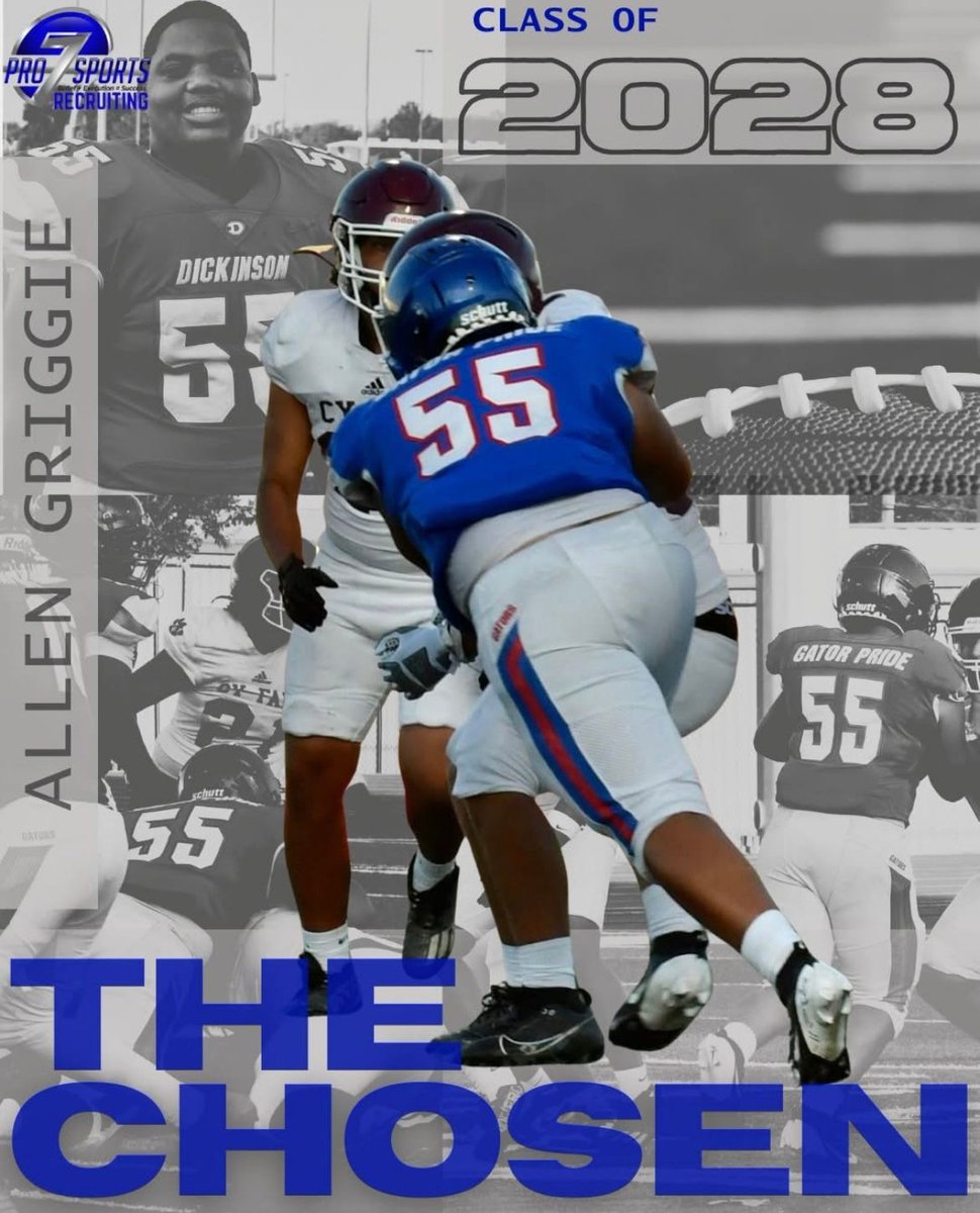 ✍️ NEW SIGNING ALERT
Welcome to the Pro 7 Sports Recruiting family....... Allen Griggie
📍 Dickinson High School | Class of 2028 | Linebacker

Allen is a young defensive force with the size, speed, and instincts. Even as a 2028 grad, he’s already showing the discipline and work