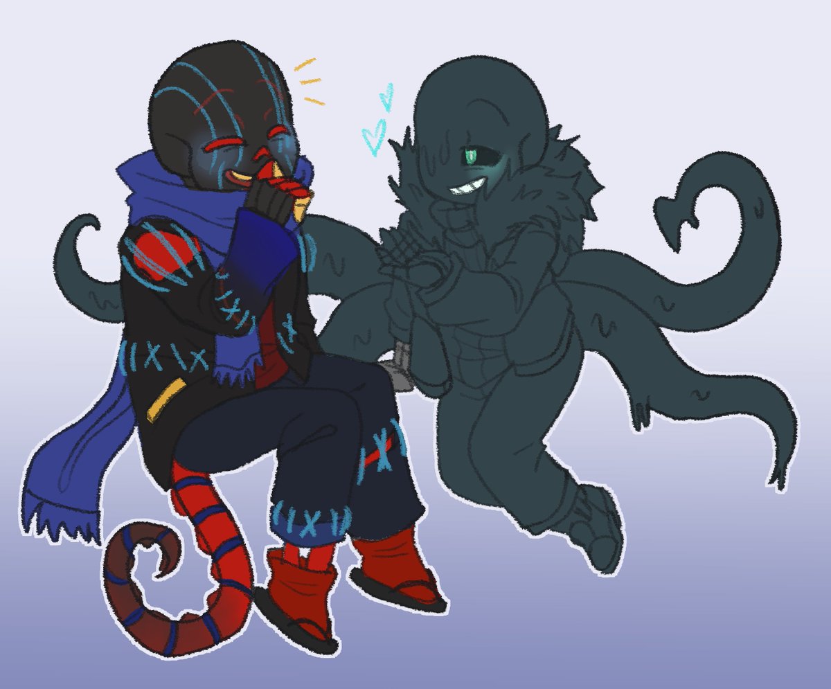 art_artemiza's tweet image. Flaw and Moon were always attracted to each other~ 

But they never became more than good friends...

#errormare #nighterror #sanscest #ship #Horrorverse #errorsans #NightmareSans