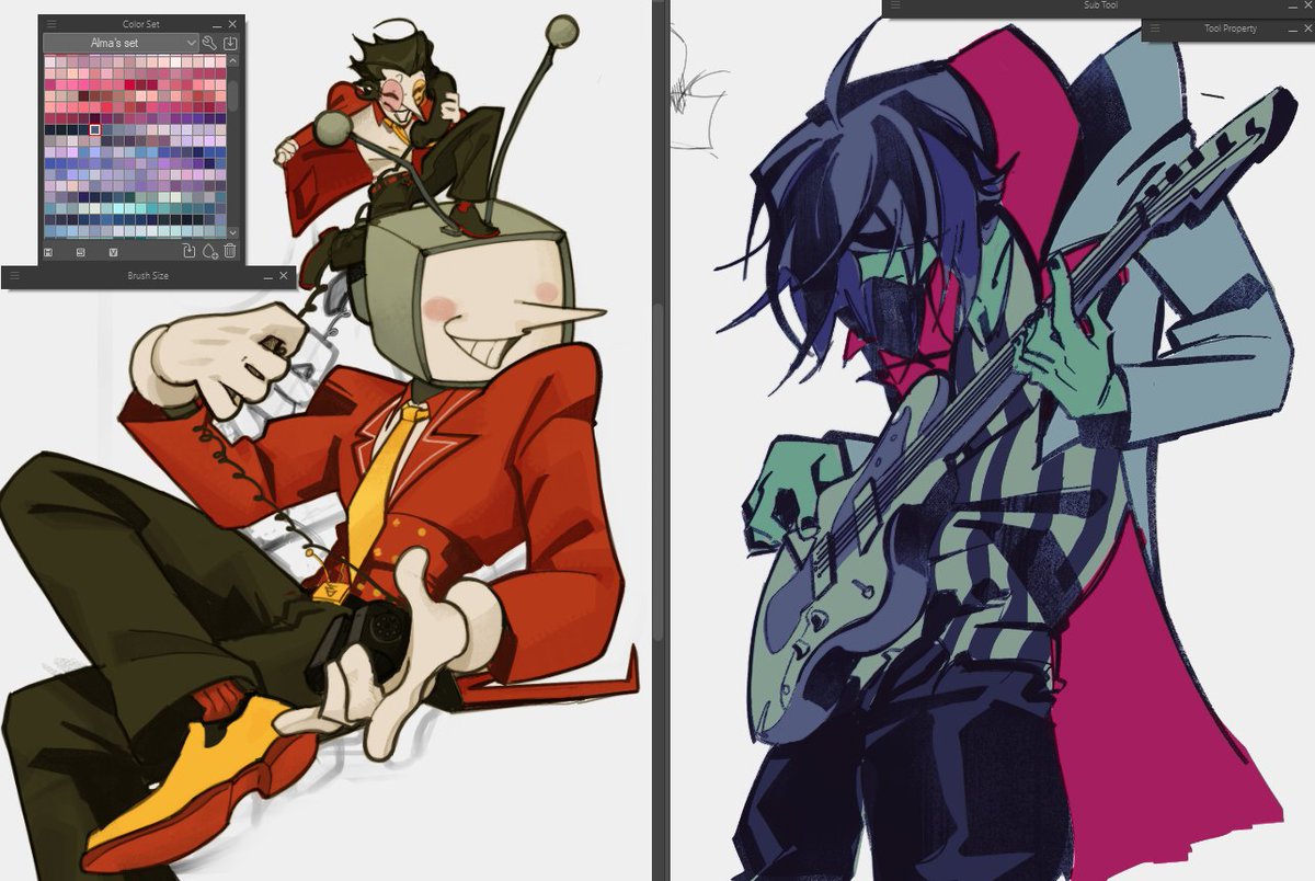 LukkiGhost's tweet photo. Deltarune WIPs i want to finish orz https://t.co/61v3wQIplb