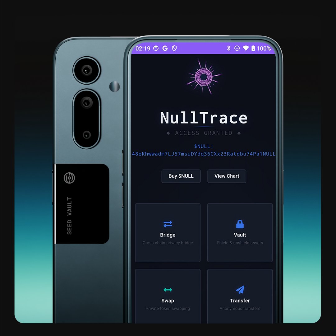 NullTrace (@nulltracebot) on Twitter photo Hey <a href="/solanamobile/">Seeker | Solana Mobile</a> users no need to "seek" any longer NullTrace is finally published on the Solana Seeker Mobile Dapp Store 💜◎
#Solana #NullTrace Hey <a href="/solanamobile/">Seeker | Solana Mobile</a> users no need to "seek" any longer NullTrace is finally published on the Solana Seeker Mobile Dapp Store 💜◎
#Solana #NullTrace