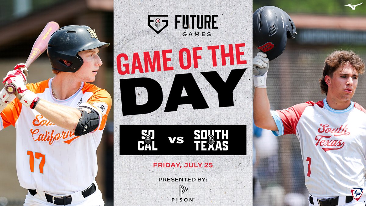 Prep Baseball (@prepbaseball) on Twitter photo #𝐏𝐁𝐅𝐆𝟐𝟓 𝐆𝐚𝐦𝐞 𝐨𝐟 𝐭𝐡𝐞 𝐃𝐚𝐲: 𝗙𝗿𝗶𝗱𝗮𝘆, 𝗝𝘂𝗹𝘆 𝟮𝟱
🔋: <a href="/PisonBaseball/">Pison Baseball</a>
We're back with our second 𝐆𝐚𝐦𝐞 𝐨𝐟 𝐭𝐡𝐞 𝐃𝐚𝐲 recap from the 2025 Future Games ⚡
The South Texas bats got H-O-T, arms from both sides were electric, and <a href="/TheOfficialBCM/">BLACK COBRA MEDIA</a> cooked #𝐏𝐁𝐅𝐆𝟐𝟓 𝐆𝐚𝐦𝐞 𝐨𝐟 𝐭𝐡𝐞 𝐃𝐚𝐲: 𝗙𝗿𝗶𝗱𝗮𝘆, 𝗝𝘂𝗹𝘆 𝟮𝟱
🔋: <a href="/PisonBaseball/">Pison Baseball</a>
We're back with our second 𝐆𝐚𝐦𝐞 𝐨𝐟 𝐭𝐡𝐞 𝐃𝐚𝐲 recap from the 2025 Future Games ⚡
The South Texas bats got H-O-T, arms from both sides were electric, and <a href="/TheOfficialBCM/">BLACK COBRA MEDIA</a> cooked