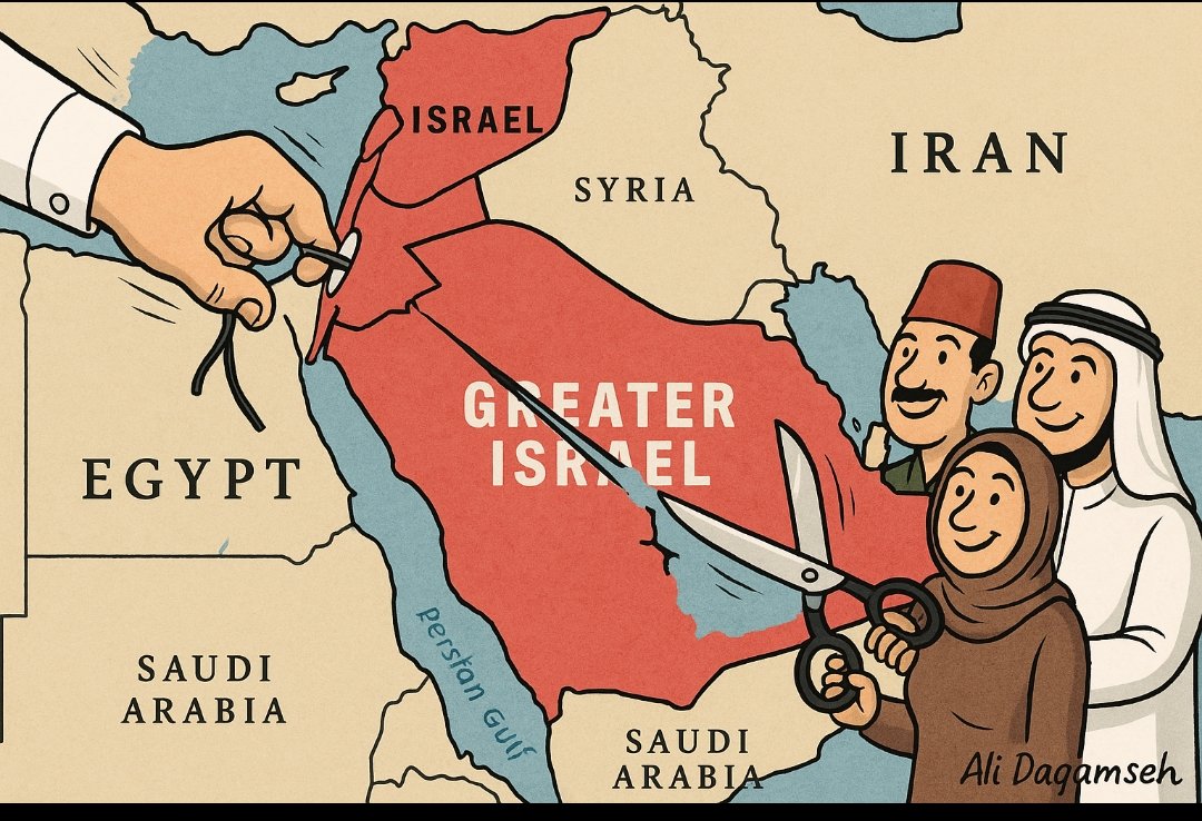 AliDaqamseh's tweet photo. من النيل إلى الفرات؟!
يبدو أن نتنياهو يظن أن الخرائط تُرسم بالأحلام والخطابات الفارغة.
إسرائيل الكبرى؟ بل إسرائيل الكذبة الكبرى، فالتاريخ والشعوب الحية يعرفان كيف يقصان أوهام الاحتلال قبل أن تجف على الورق. ✂️
From the Nile to the Euphrates?!
Netanyahu seems to think maps are drawn with dreams and empty speeches.
Greater Israel? More like The Greatest Lie of Israel, because history and free nations know how to cut the occupier’s illusions before the ink even dries. ✂️
מהנילוס ועד הפרת?!
נראה שנתניהו חושב שמפות מציירים בחלומות ונאומים ריקים.
״ישראל הגדולה״? יותר כמו השקר הגדול של ישראל, כי ההיסטוריה והעמים החופשיים יודעים איך לחתוך את האשליות של הכיבוש לפני שהדיו מתייבש. ✂️
#إسرائيل_الكبرى
#greater_israel 
#ארץ ישראל הגדולה