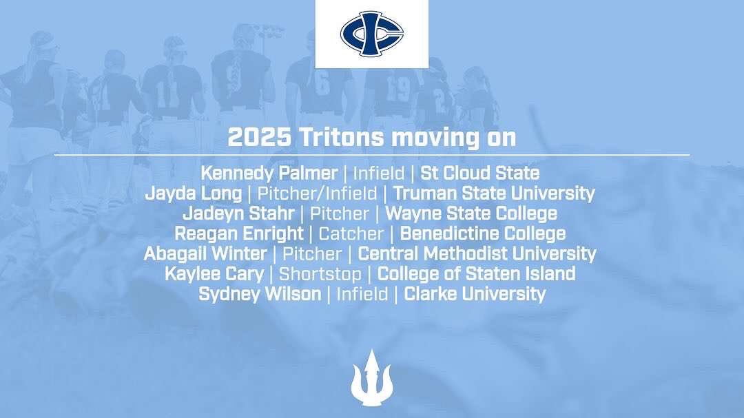 Iowa Central Tritons Softball (@icccsoftball) on Twitter photo ๐โ๐๐๐โ๐ ๐๐๐๐โ๐พ ๐โ! ๐ฑ
Wishing these Tritons ๐ซ๐ฎ๐ผ๐ฝ ๐ธ๐ฏ ๐ต๐พ๐ฌ๐ด as they pursue their academic and softball careers at the next level! Weโll be cheering you on from FD! Youโll be great!
#tritonpride #AlwaysaTriton #tritonfamily4life #skysthelimit ๐โ๐๐๐โ๐ ๐๐๐๐โ๐พ ๐โ! ๐ฑ
Wishing these Tritons ๐ซ๐ฎ๐ผ๐ฝ ๐ธ๐ฏ ๐ต๐พ๐ฌ๐ด as they pursue their academic and softball careers at the next level! Weโll be cheering you on from FD! Youโll be great!
#tritonpride #AlwaysaTriton #tritonfamily4life #skysthelimit