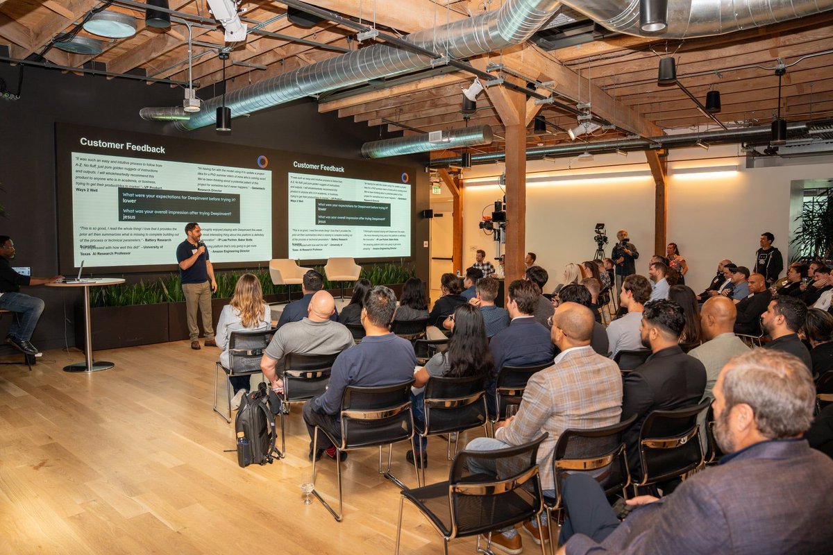 deepinventai's tweet image. Huge thanks to @VetsInTech for hosting an incredible in-person pitch event featuring veteran founders. 

We’re proud to have taken 2nd place and have Co-Founder Mitchell Weller (former @USArmy) bring Deepinvent’s AI innovation engine to this inspiring tech community for military,…