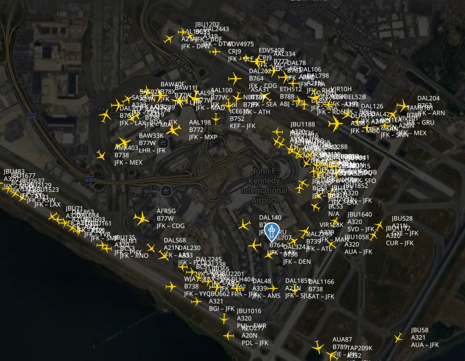 ATControlYT's tweet image. Its going to be one of those nights up at JFK -- stacked up and engines shut downs.  Good ATC action on the airwaves.  Go listen! @flightradar24