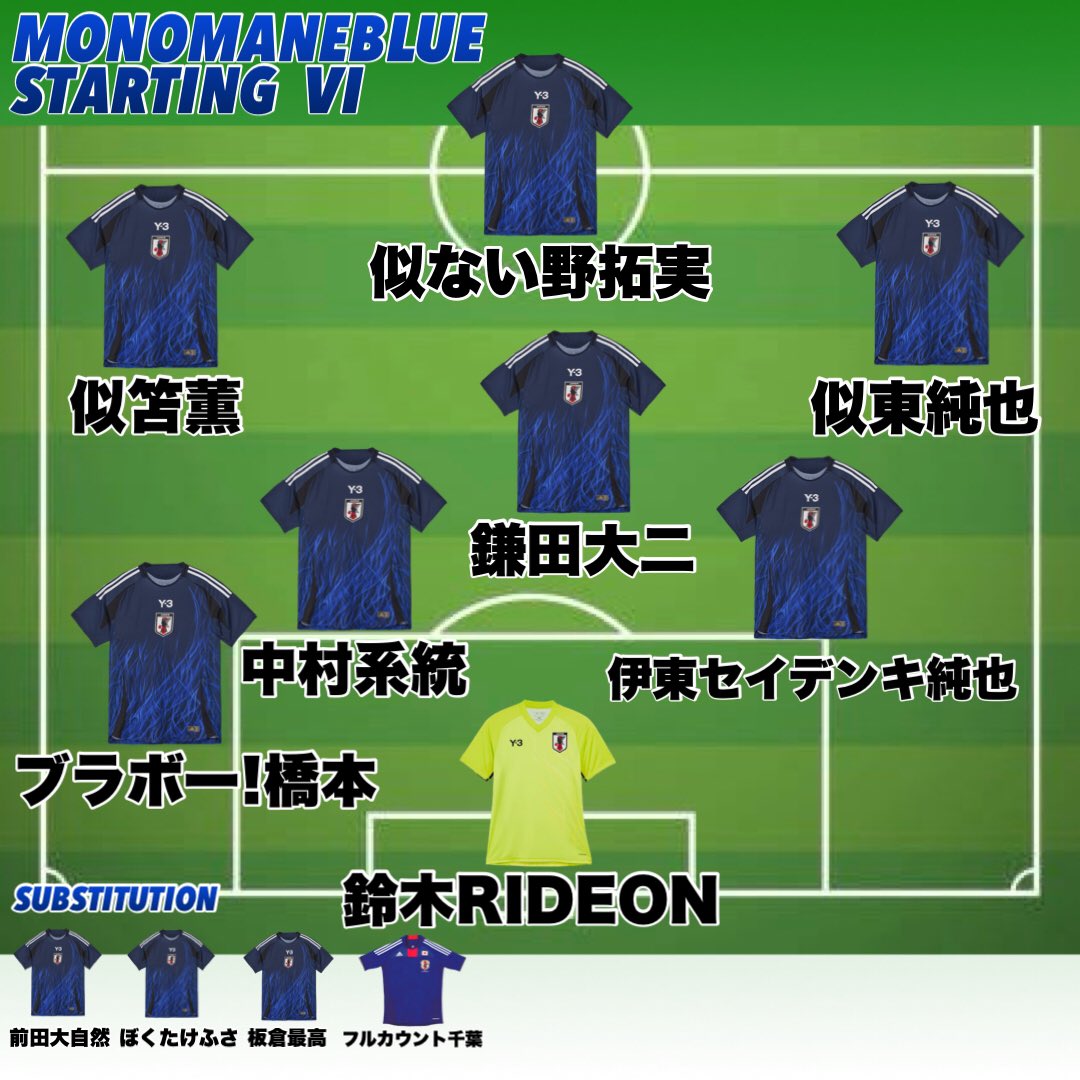 🔹MONOMANEBLUE🔹
⚽️MATCH DAY
🗓8/14(木)
⚔ものまねブルー第2回単独ライブ
⌚️14:00(🇯🇵)
⌚️18:00(🇯🇵)
🏟新宿ハイジアV-1スタジオ(東京)

スターティングメンバー
#ブラボー橋本
#似東純也
#似笘薫
#似ない野拓実
#中村系統
#鎌田大二

tiget.net/events/409405