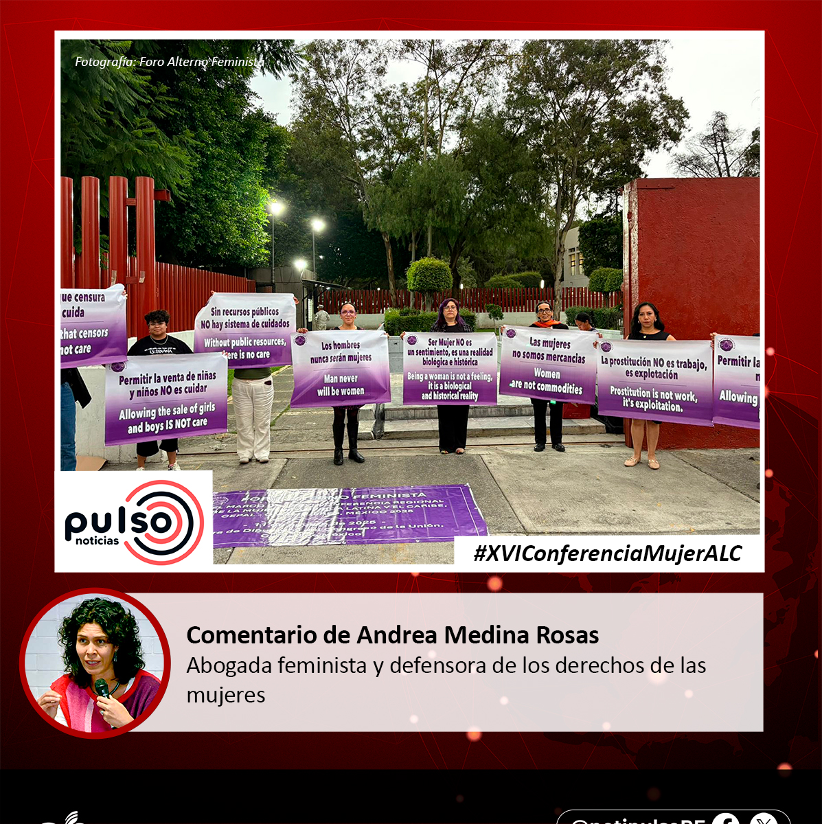 Pulso Noticias de Radio Educación (@notipulsore) on Twitter photo Esta tarde en #PulsoNoticias de <a href="/RadioEducacion/">Radio Educación</a>, Andrea Medina Rosas compartió la postura feminista abolicionista del <a href="/Foro_AltFem/">Foro Alterno Feminista 2025</a>, denunciando la exclusión de la #XVIConferenciaMujerALC.
Escúchala aquí ⬇️🎙️
e-radio.edu.mx/Noticiarios-pu… Esta tarde en #PulsoNoticias de <a href="/RadioEducacion/">Radio Educación</a>, Andrea Medina Rosas compartió la postura feminista abolicionista del <a href="/Foro_AltFem/">Foro Alterno Feminista 2025</a>, denunciando la exclusión de la #XVIConferenciaMujerALC.
Escúchala aquí ⬇️🎙️
e-radio.edu.mx/Noticiarios-pu…