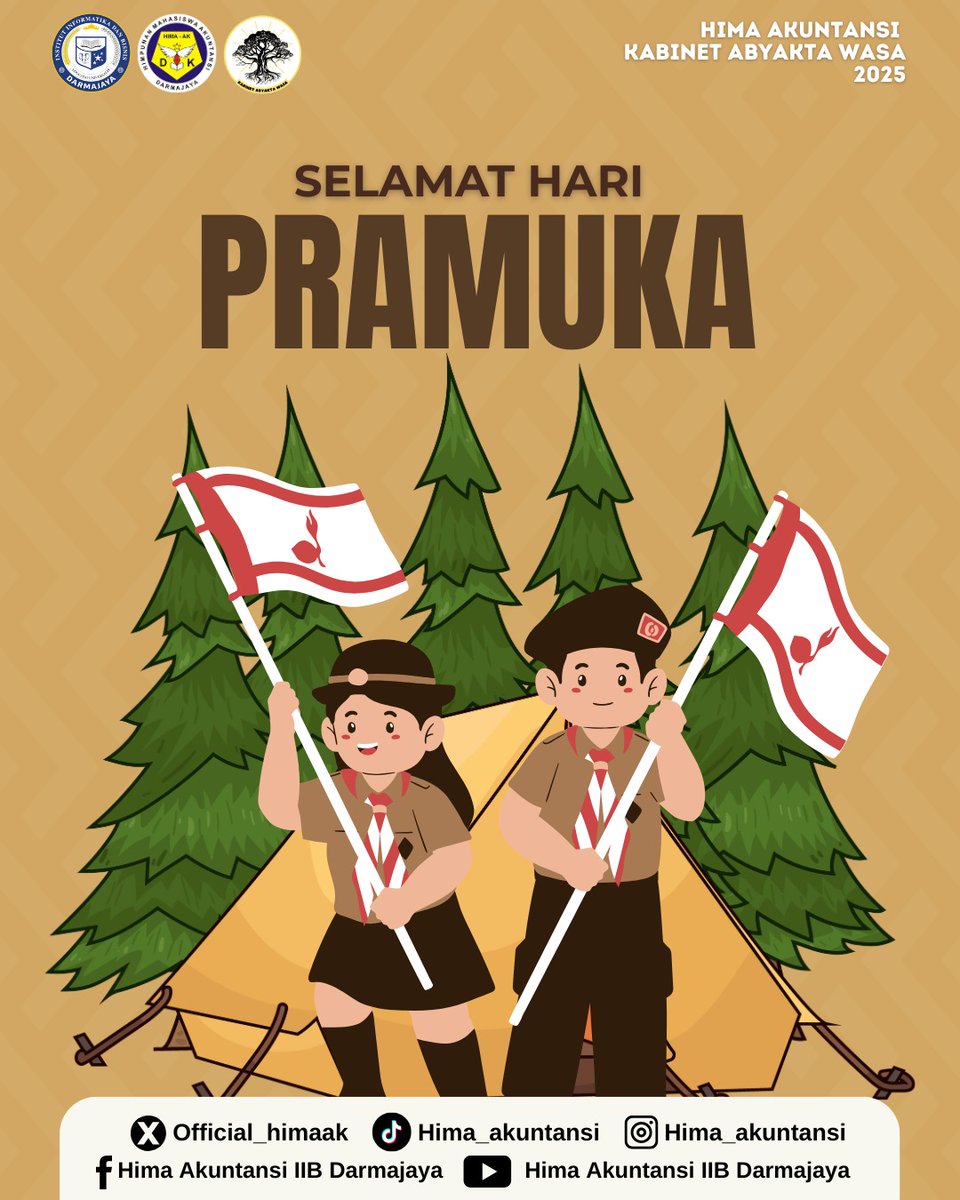 | 𝗠𝗘𝗠𝗣𝗘𝗥𝗜𝗡𝗚𝗔𝗧𝗜 𝗛𝗔𝗥𝗜 𝗣𝗥𝗔𝗠𝗨𝗞𝗔 |

Selamat Hari Pramuka 2025! 
Tetap siaga, tangguh, dan penuh semangat ✊🏻🔥

#darmajayathebest
#kampusterbaik 
#universitasterbaik
#himaakuntansiterbaik 
#isnumberone
